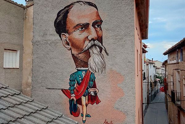 Caricatura Marcos Zapata en Ainzón. Zaragoza