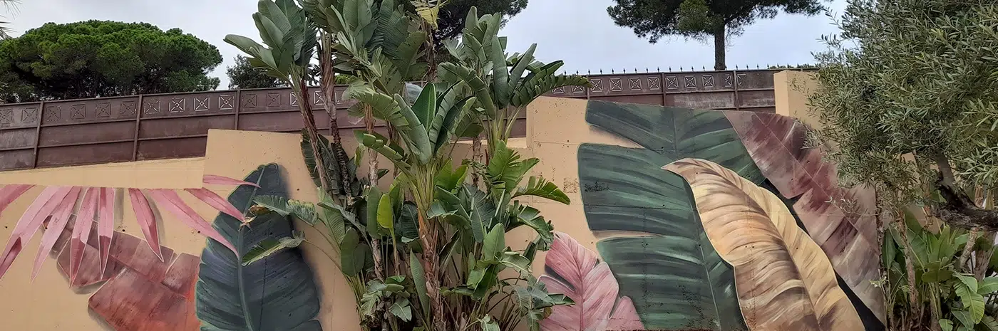 murales de plantas pintados a mano
