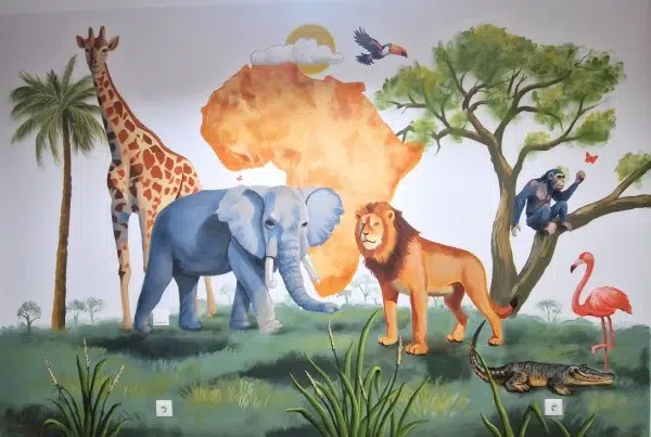 Mural infantil de animales, Madrid
